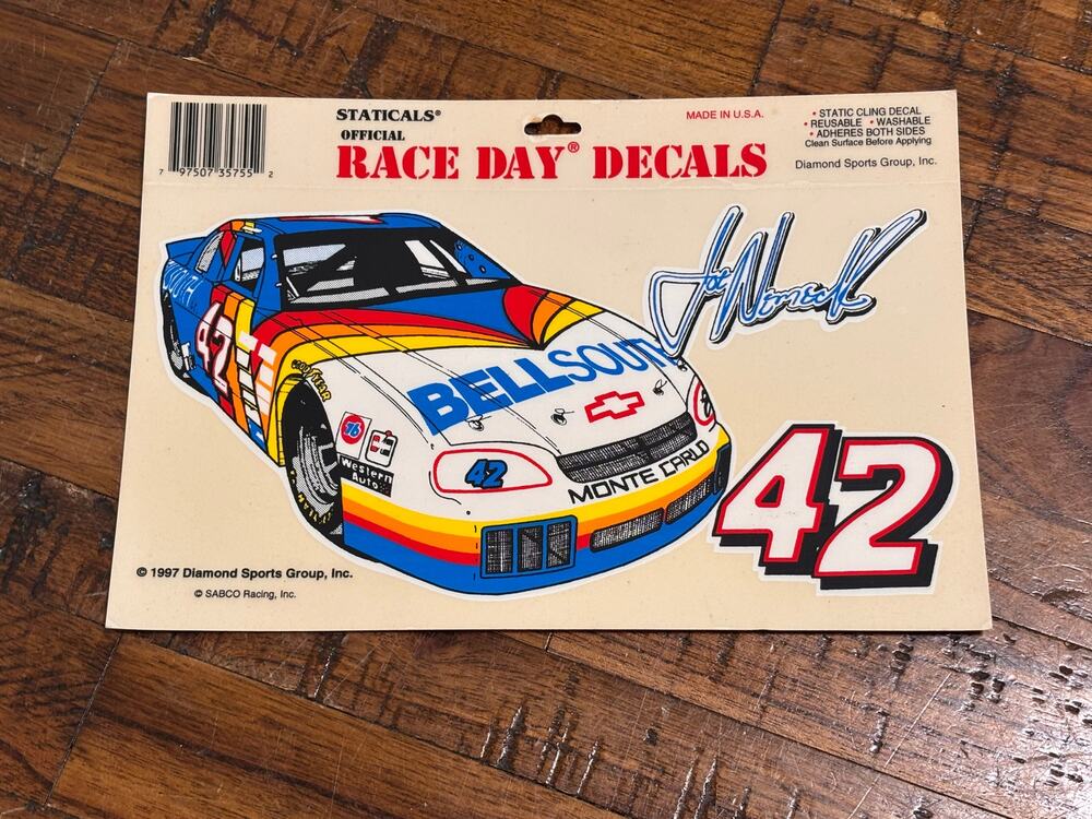 Vintage 42 Joe Nemechek Racing Staticals Race Day Decals 1997 BellSouth
